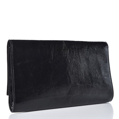 Saint Laurent Textured Patent Monogram Large Belle De Jour Clutch Black 3 of 13