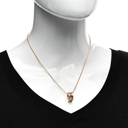 Bulgari 18K Rose Gold Diamond B.Zero1 Open Legends Pendant Necklace 2 of 4