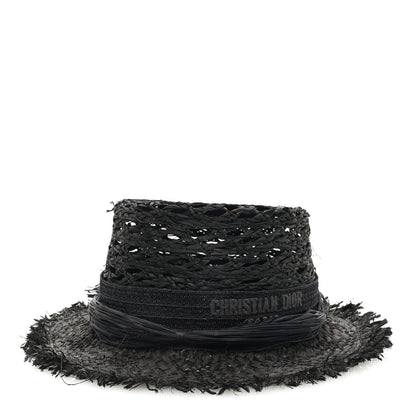 Christian Dior Straw Beach Hat 58 Black 2 of 8
