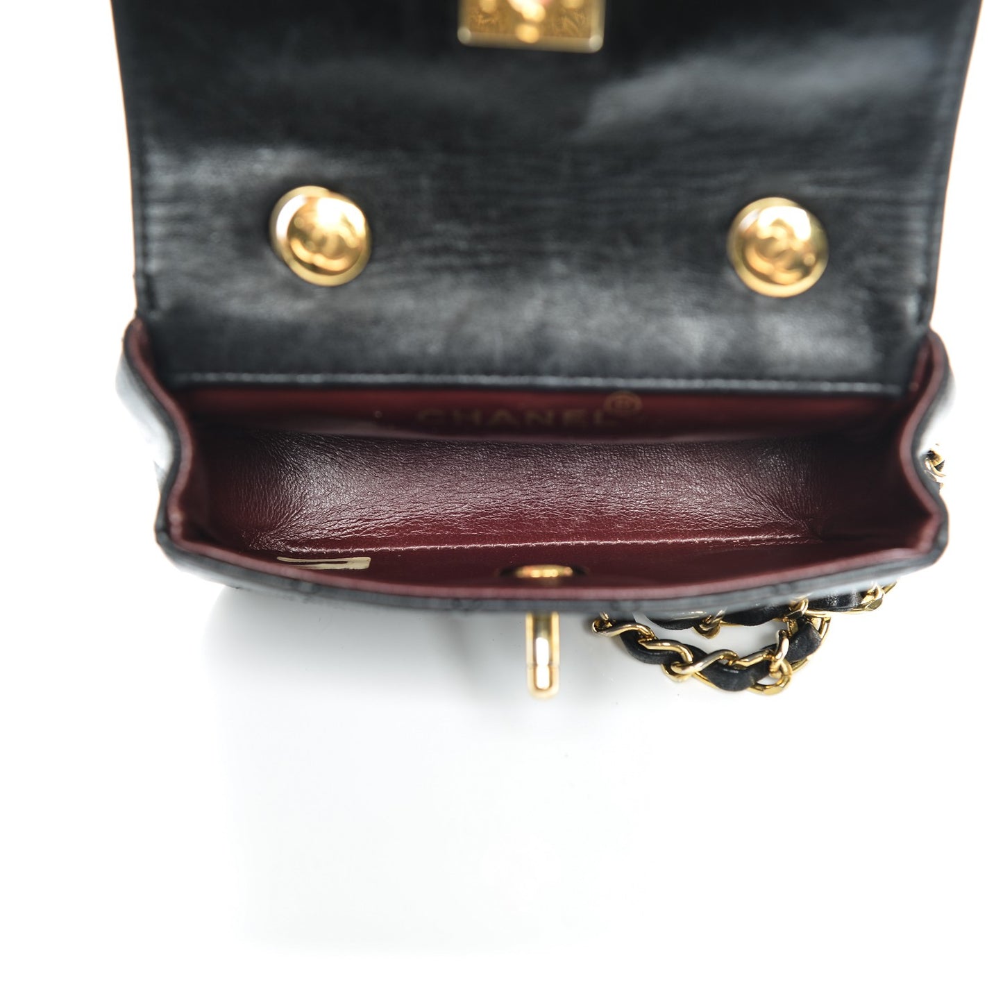 Lambskin Quilted Mini Flap Black