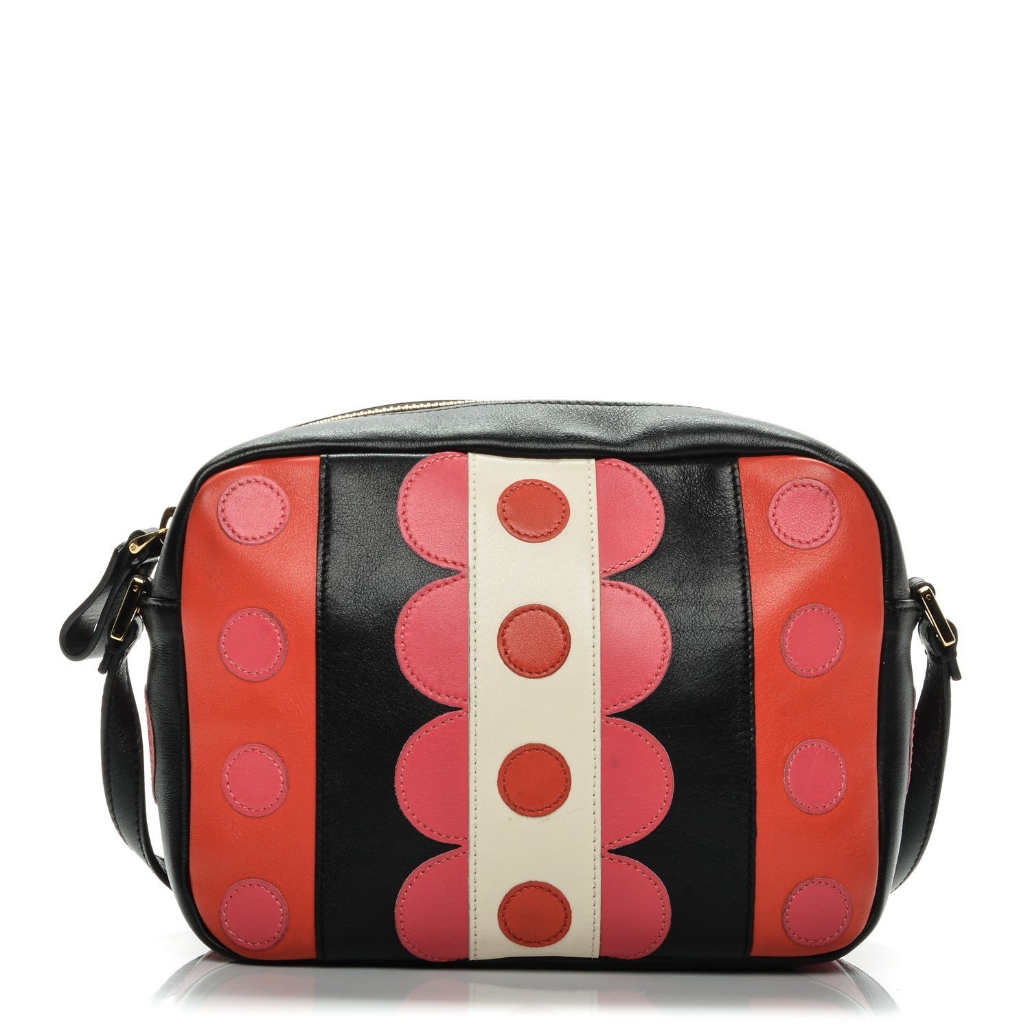 Valentino Garavani Calfskin Carmen Camera Crossbody Bag Black Deep Rose 1 of 6