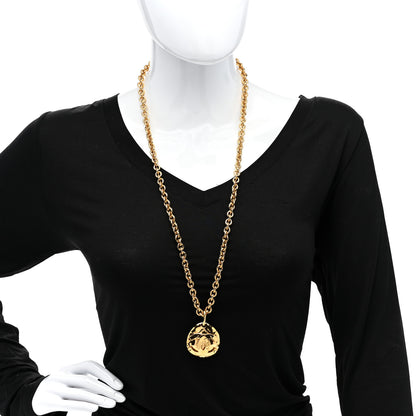 Chanel CC Pendant Necklace Gold 2 of 6