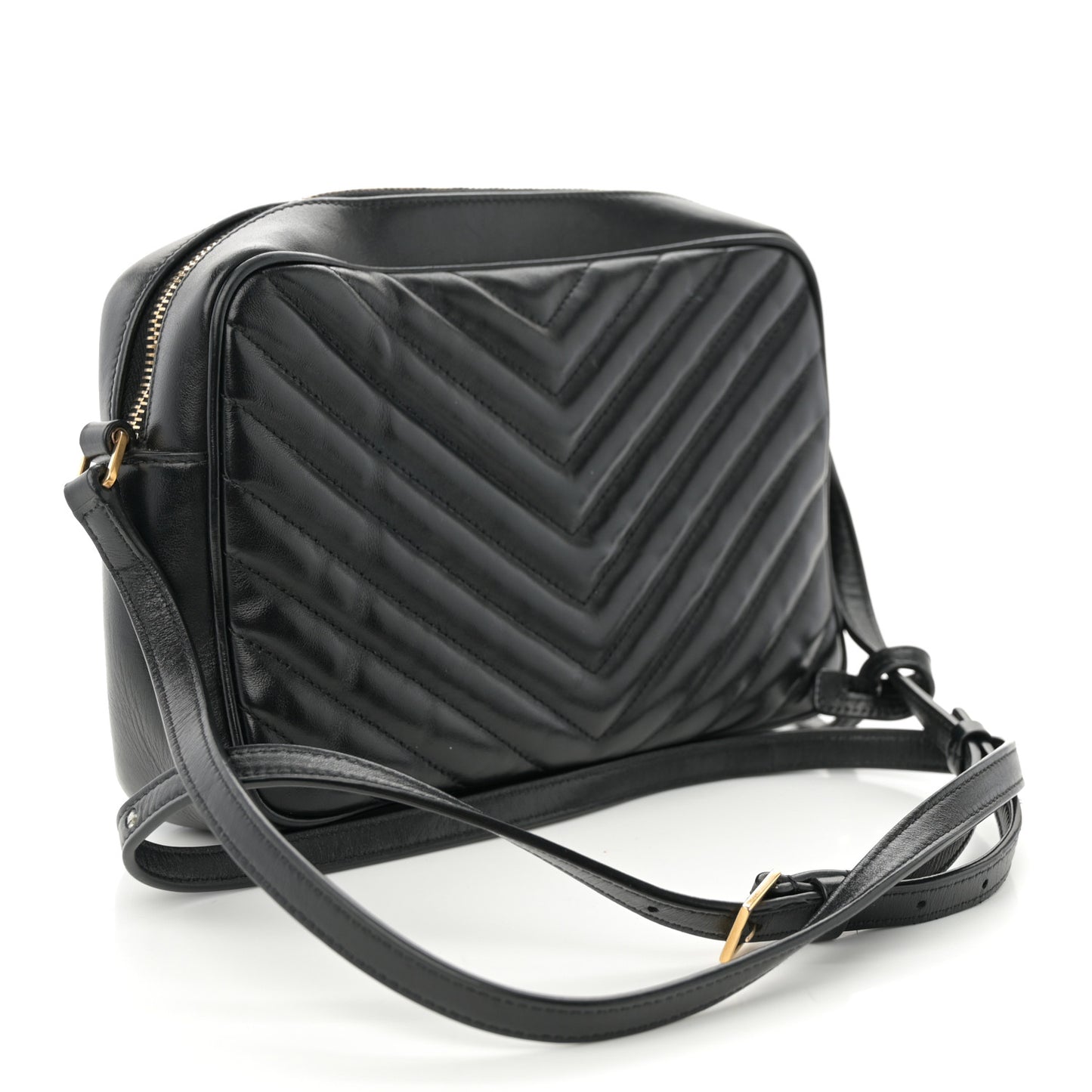 Calfskin Matelasse Monogram Lou Camera Bag Black