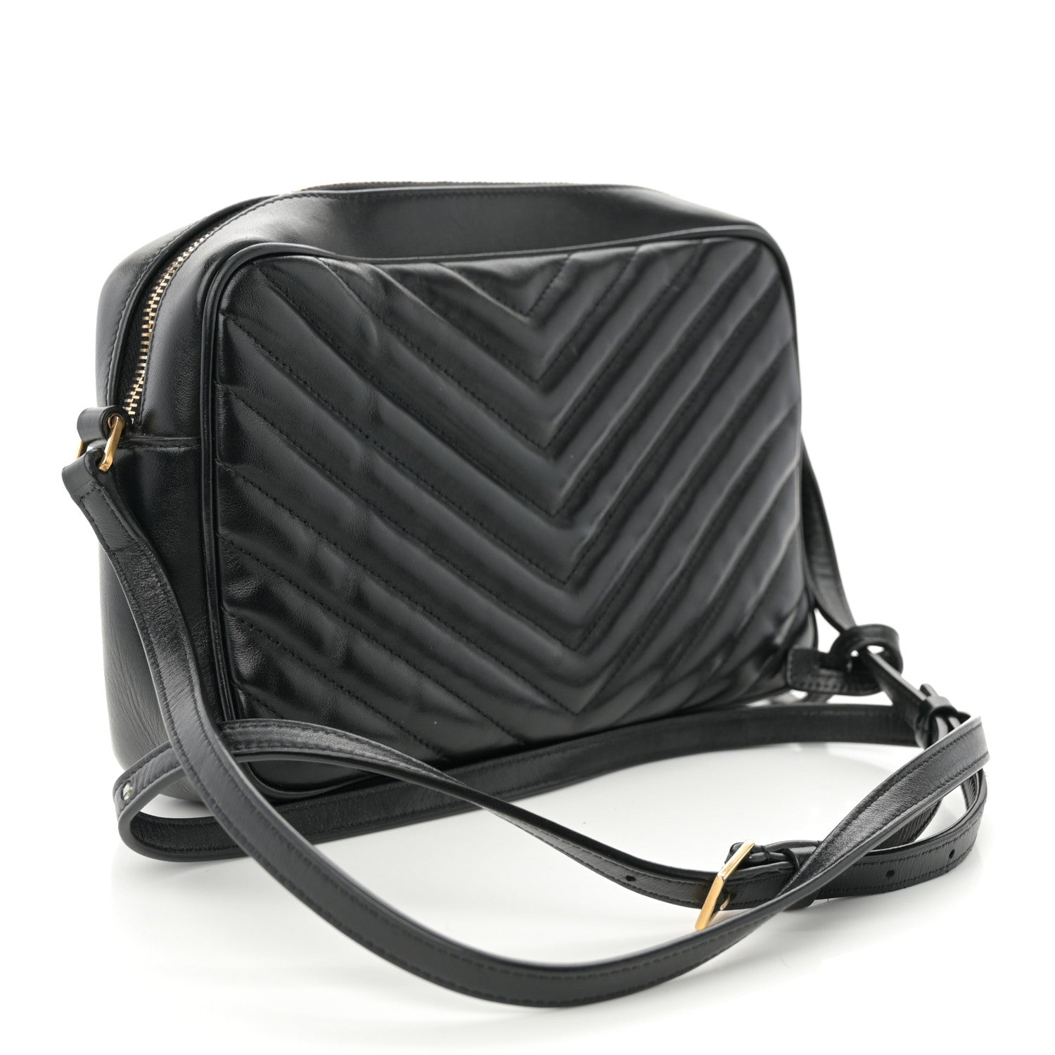 Saint Laurent Calfskin Matelasse Monogram Lou Camera Bag Black 3 of 10