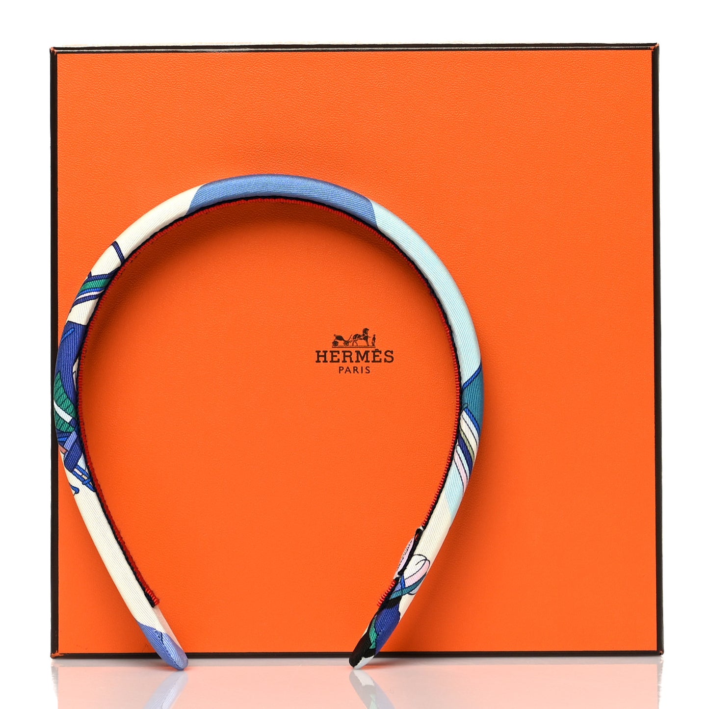 Silk Twill Voitures Exquises Elsa Headband Blue Jean