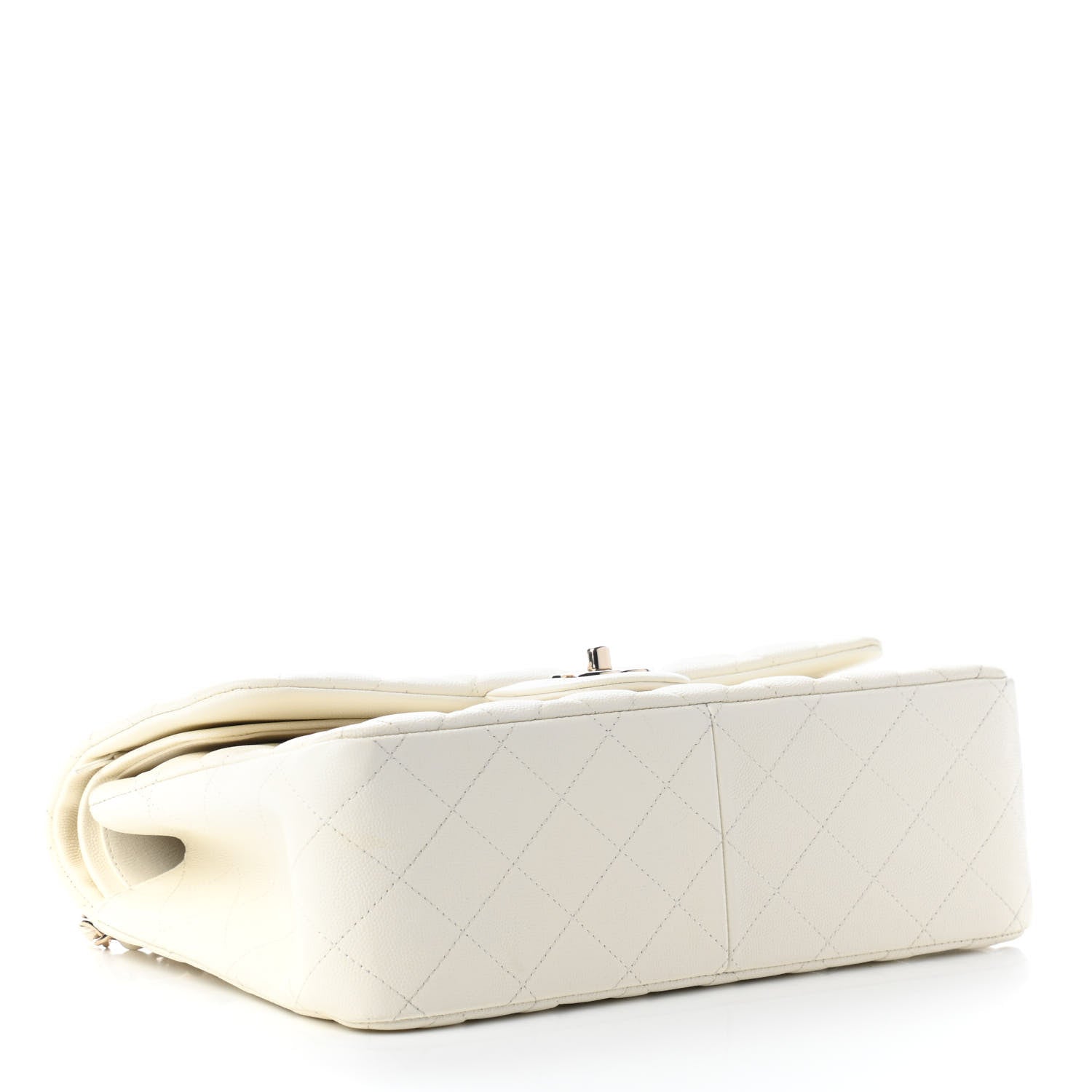 Chanel Caviar Quilted Jumbo Double Flap White 3 of 8