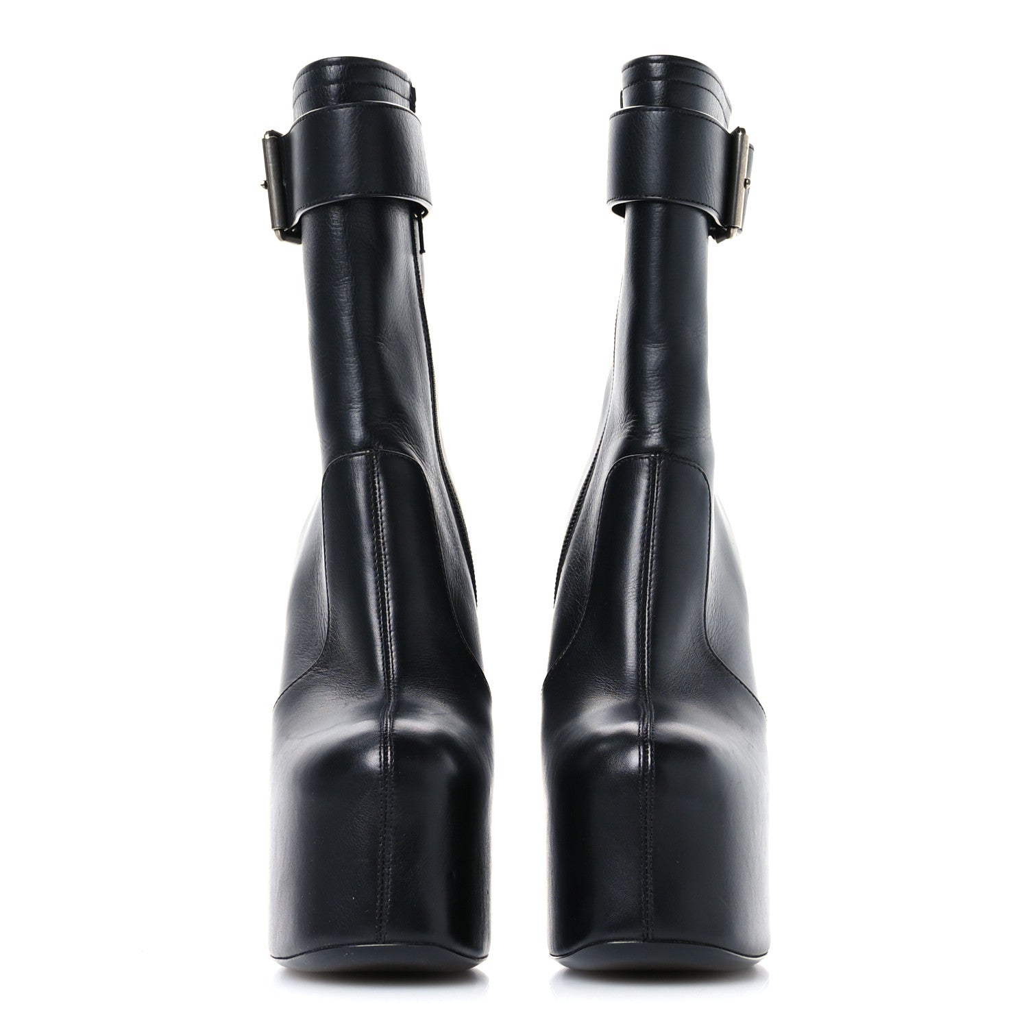 Saint Laurent Calfskin Mina Boots 38 Black 3 of 8