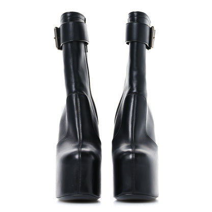 Saint Laurent Calfskin Mina Boots 38 Black 3 of 8