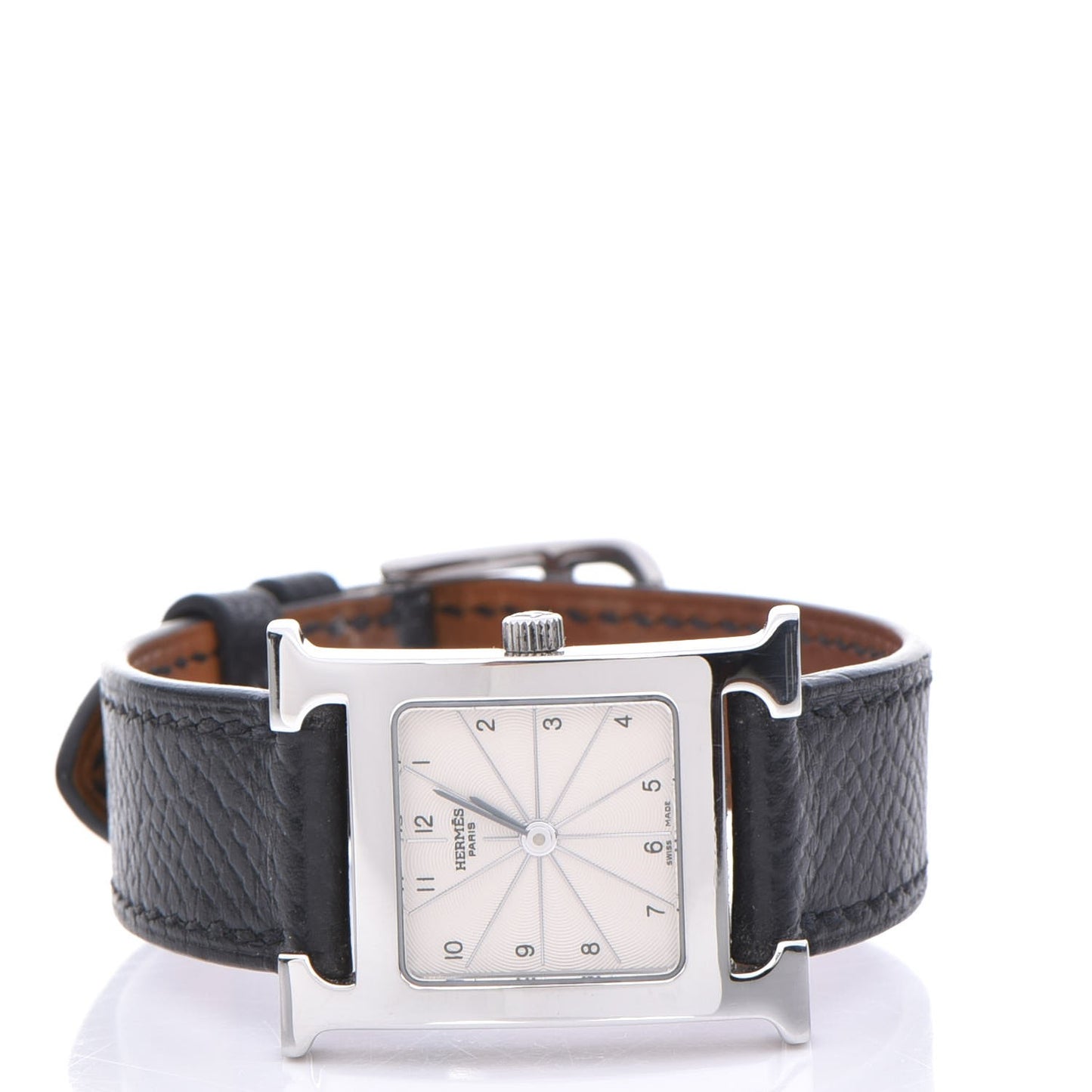 Stainless Steel Epsom 21mm Heure H Hour Quartz Watch Noir