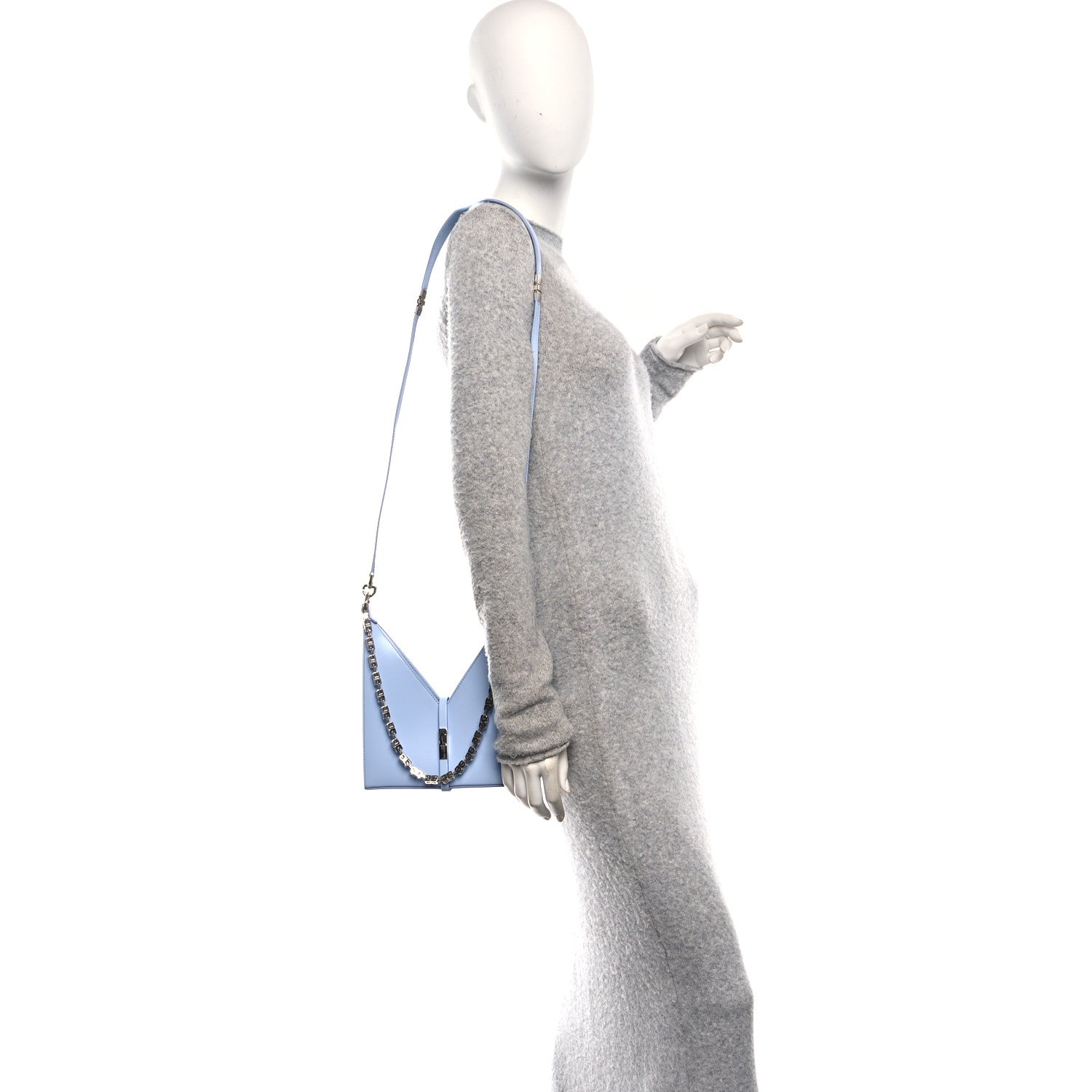 Givenchy Box Calfskin Mini Cut Out Shoulder Bag Baby Blue 2 of 9