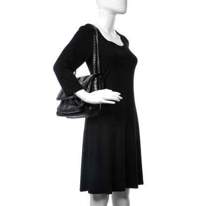Saint Laurent Crinkled Calfskin Matelasse Monogram Medium Niki Chain Satchel Black 3 of 10