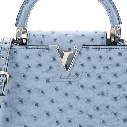 Louis Vuitton Ostrich Capucines Mini Blue Denim 8 of 11