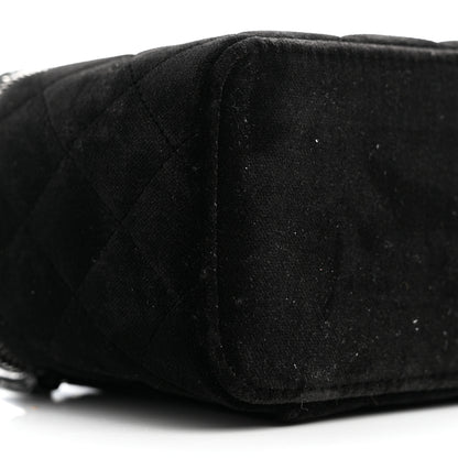 Chanel Velvet Quilted Small Vanity Case With Chain Black 9 of 11