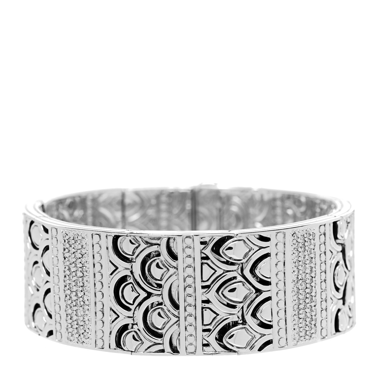 John Hardy Sterling Silver Diamond Naga Link Bracelet 1 of 4