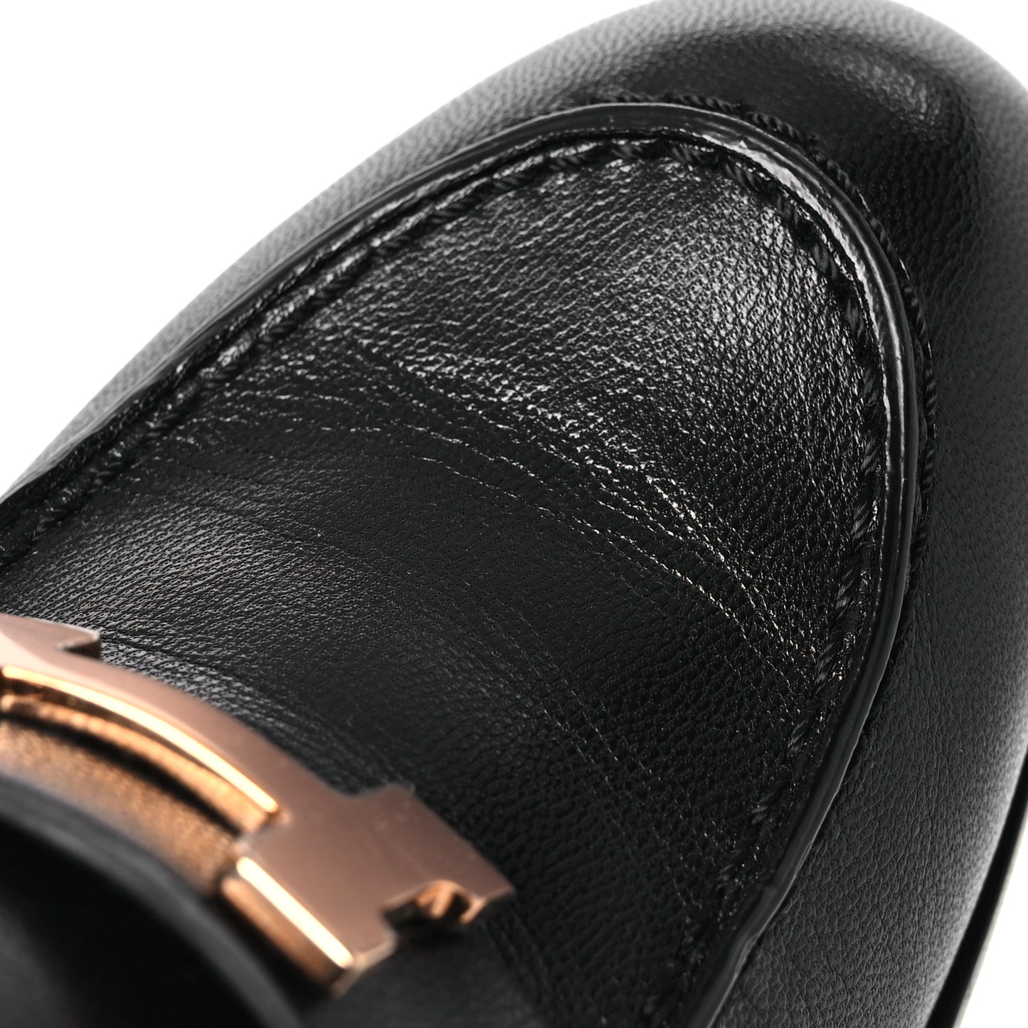 Goatskin Womens Dauphine 70 Moccasin Loafers 37.5 Black