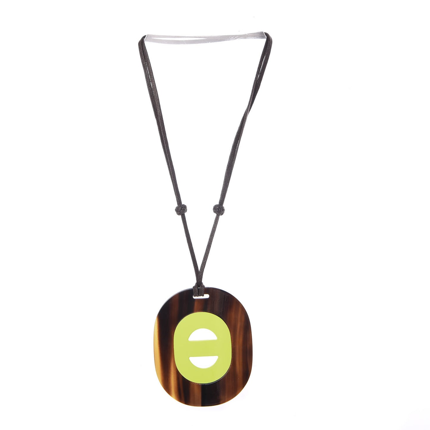 Lacquered Buffalo Horn Fidelio Pendant Necklace