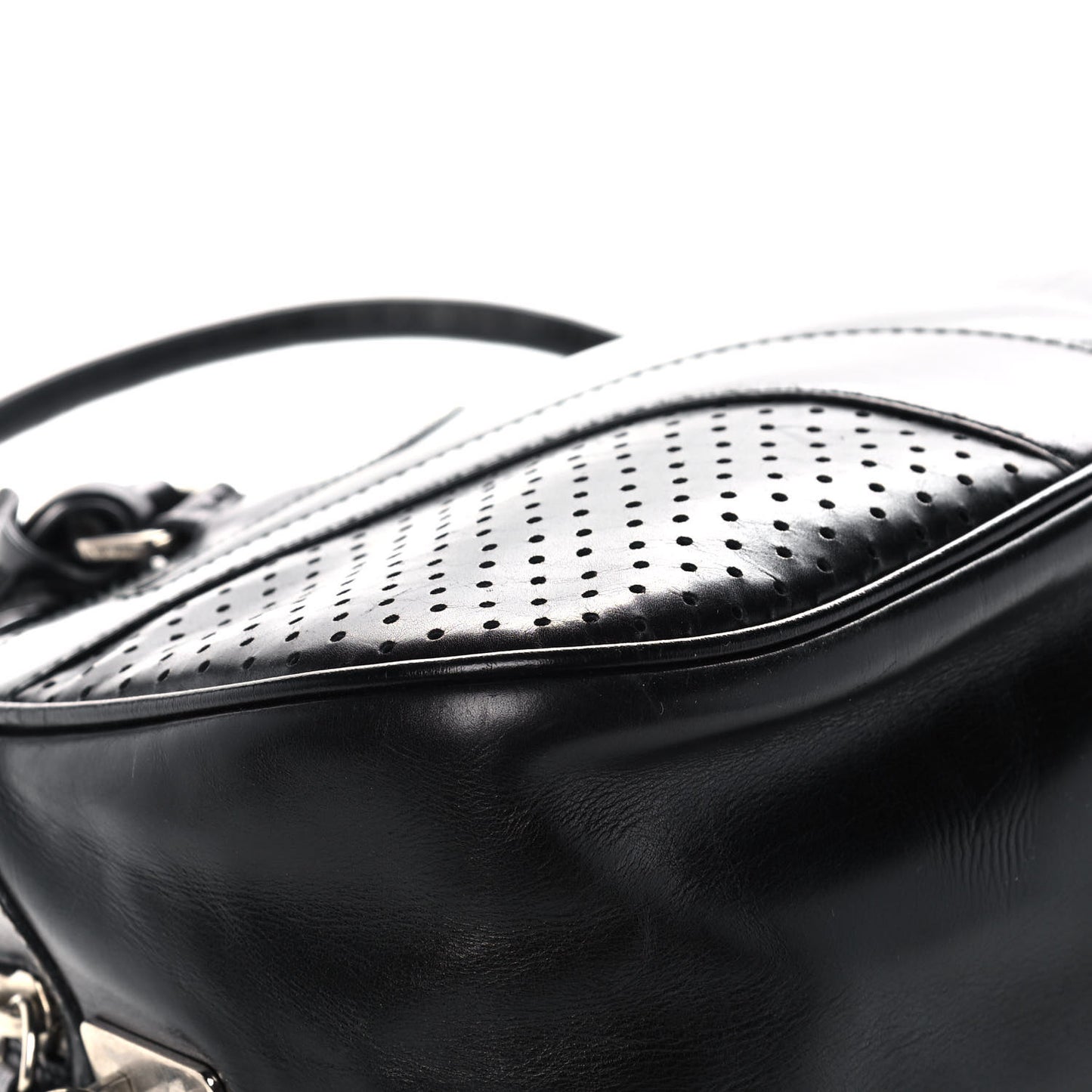 Vitello Drive Perforated Bowling Bag Black