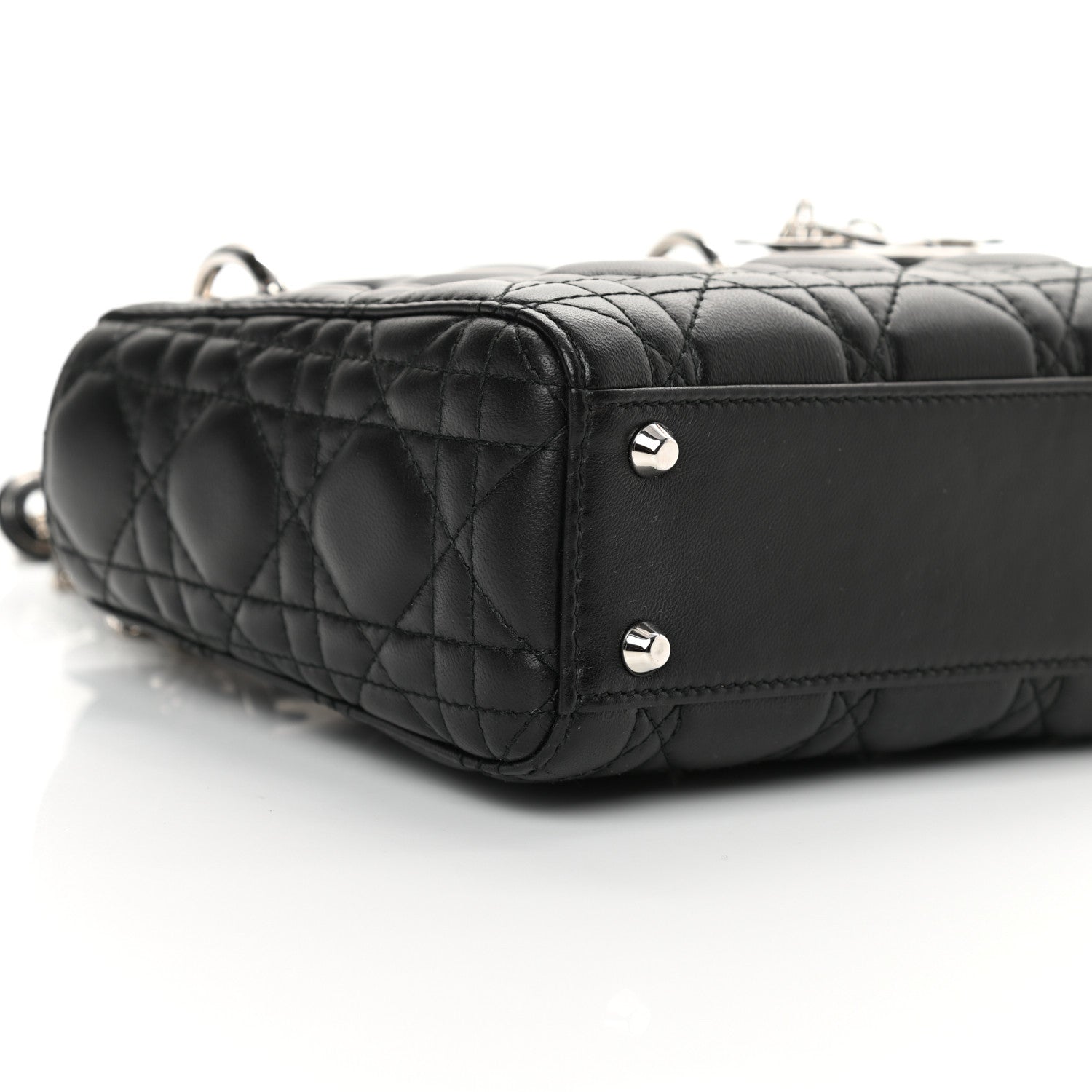 Christian Dior Lambskin Cannage Mini Lady Dior Black 9 of 15