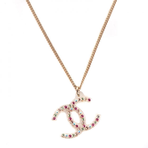 Translucent Resin Crystal CC Necklace Multicolor