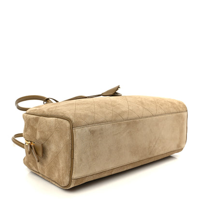Chanel Suede Calfskin Large Perfect Bowling Bag Dark Beige 4 of 18