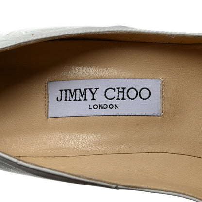 Jimmy Choo Calfskin Studded Love Pumps 41 Latte Silver 6 of 8