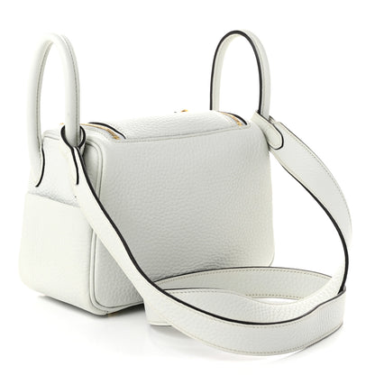 Hermes Taurillon Clemence Mini Lindy 20 Gris Platine 3 of 11