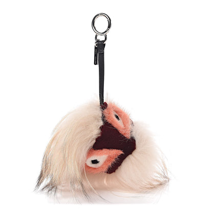Fendi Fox Mink Rabbit Fur Vitello Flamingo Punchy Monster Bag Bug Charm Flamingo Rosa 1 of 3