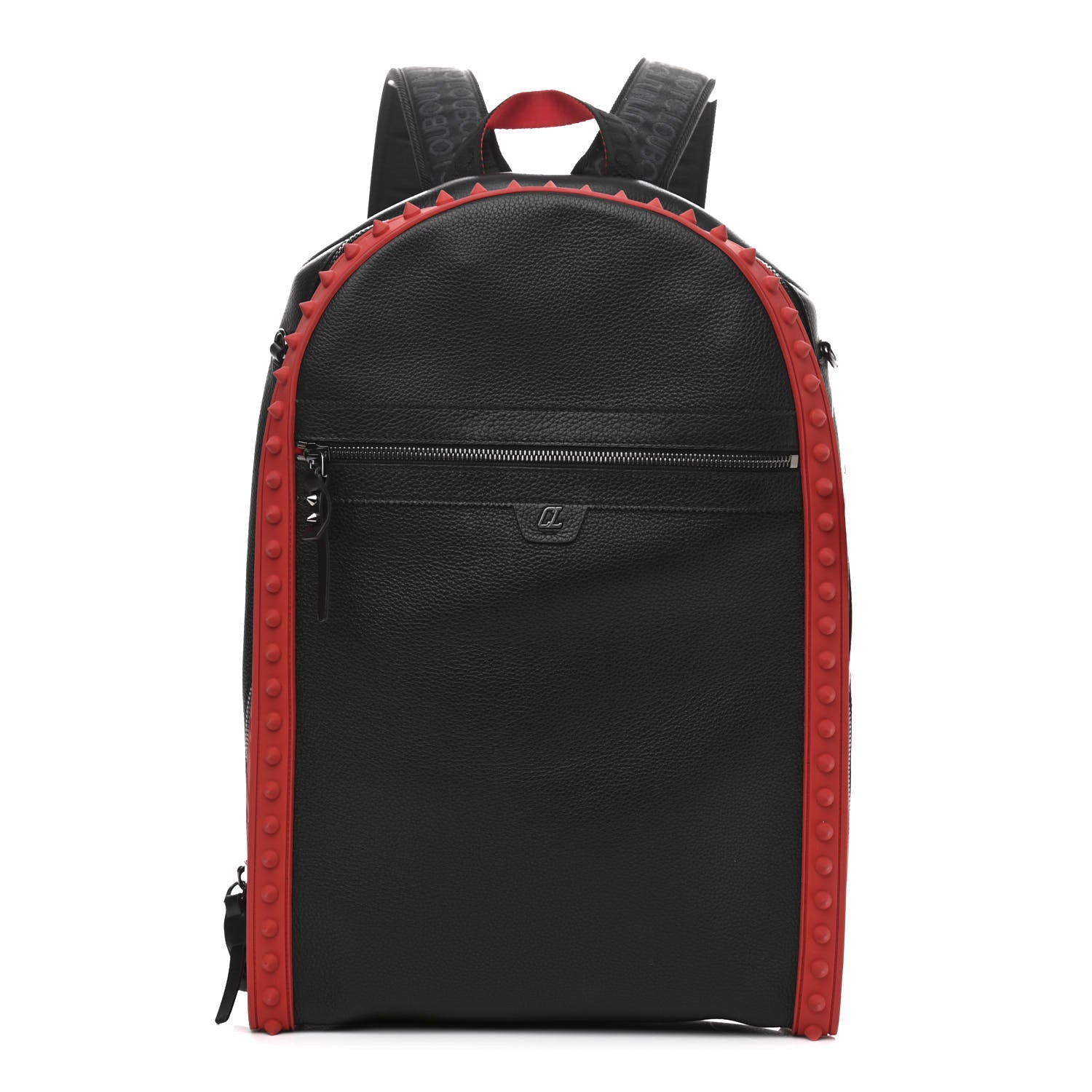 Christian Louboutin Calfskin Nylon Backparis Spiked Backpack Black 1 of 9