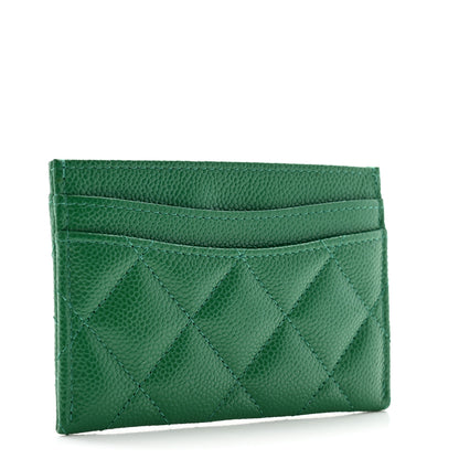 Chanel Caviar Quilted Card Holder Green 3 of 9