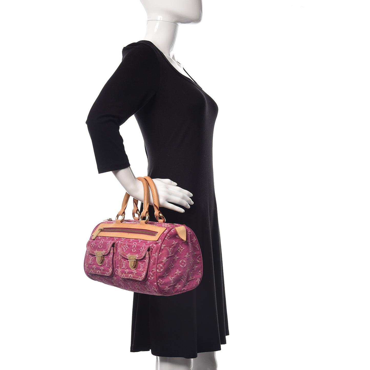 Monogram Denim Neo Speedy Fuchsia