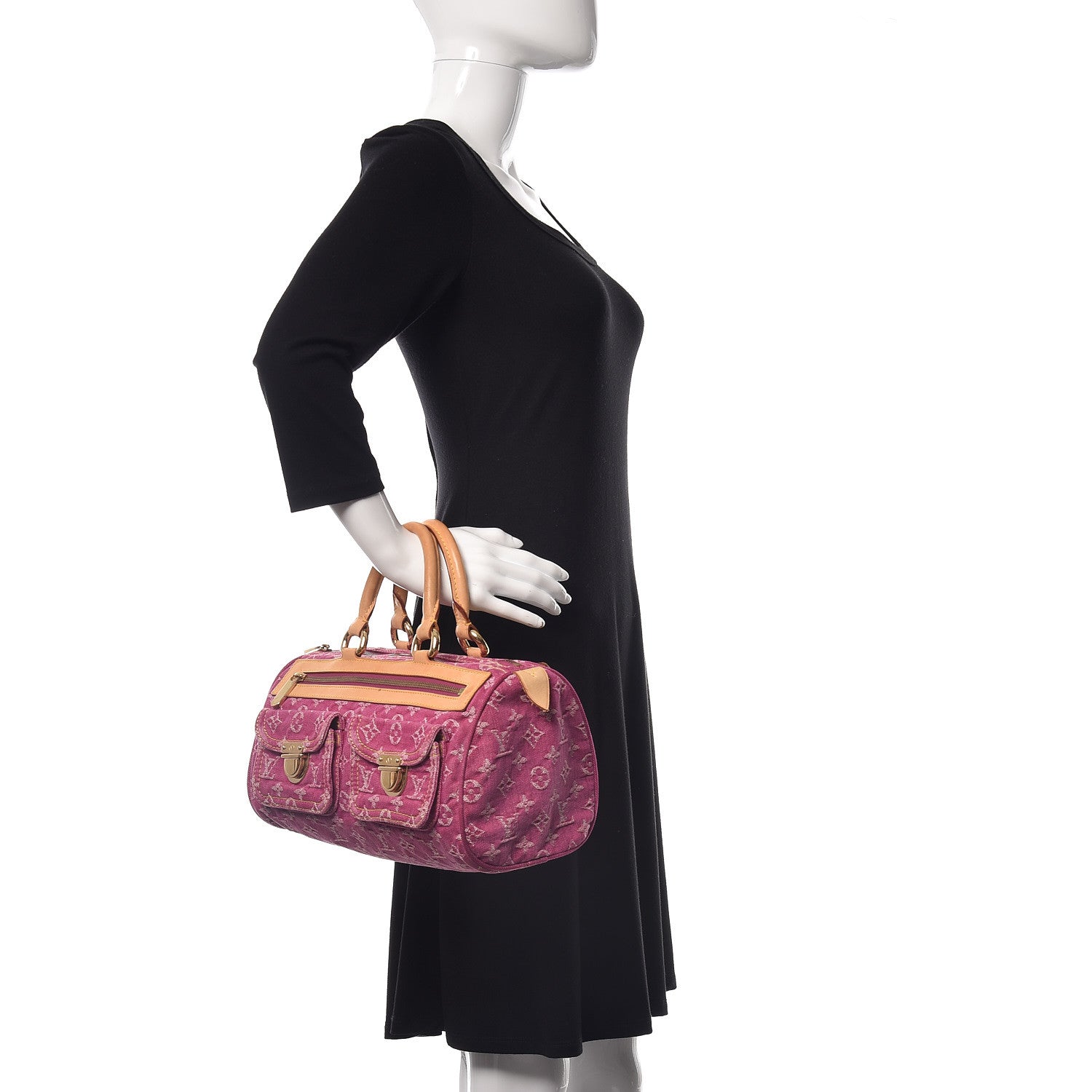 Louis Vuitton Monogram Denim Neo Speedy Fuchsia 2 of 16