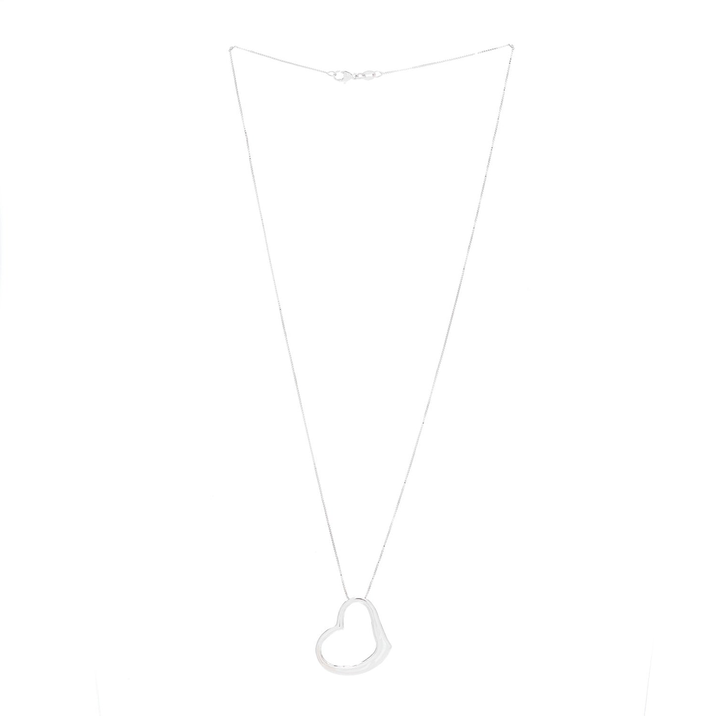 18K White Gold Tiny Treasures Open Heart Pendant Necklace
