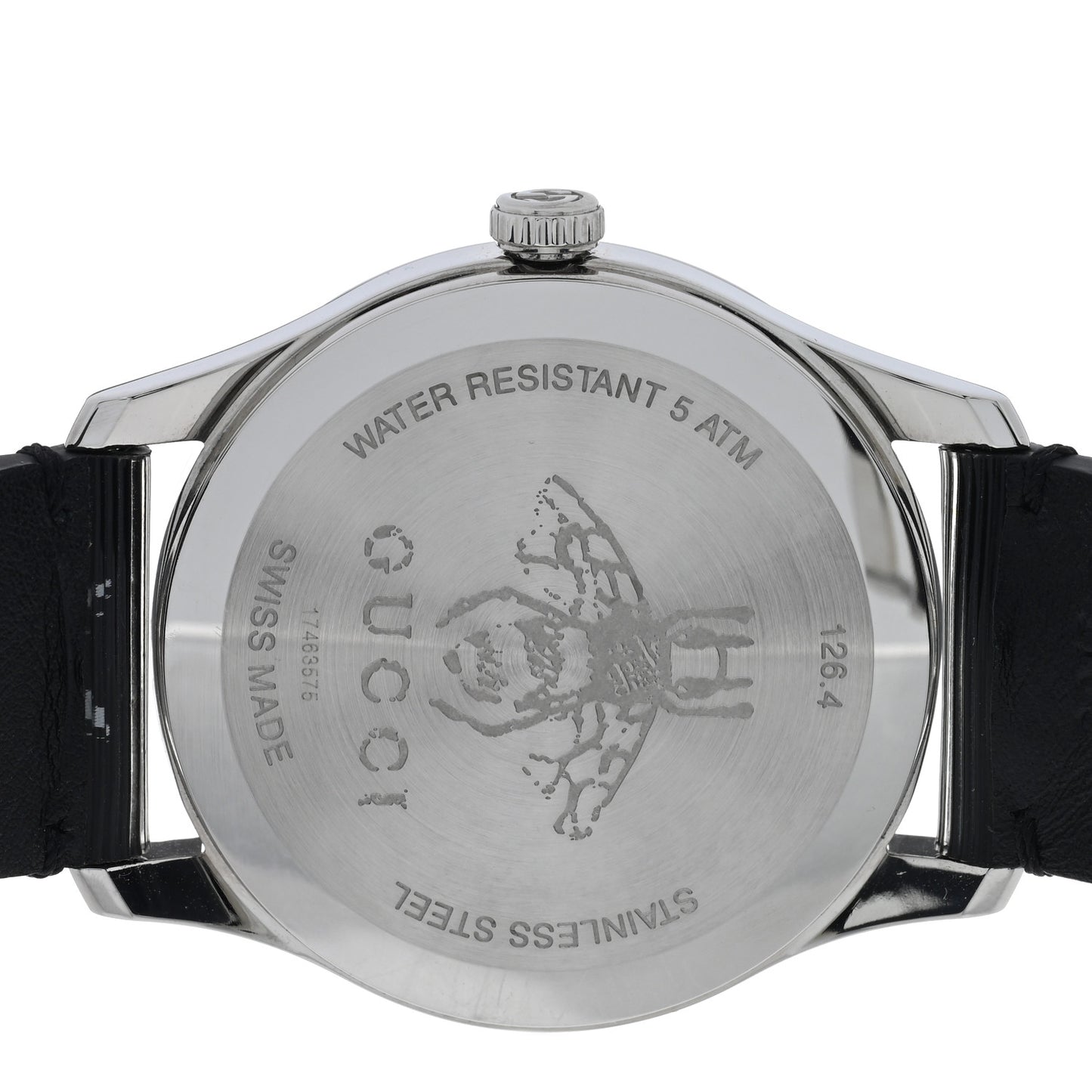 Stainless Steel Calfskin 38mm G-Timeless Bee Star Hologram Quartz Watch Black