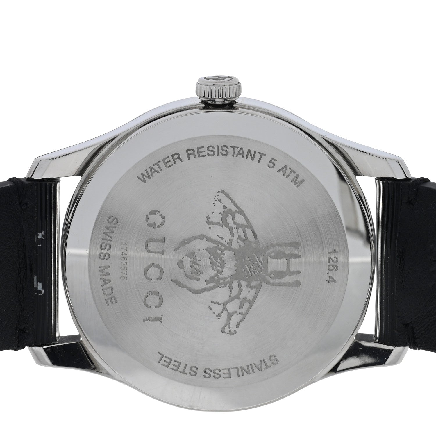 Gucci Stainless Steel Calfskin 38mm G-Timeless Bee Star Hologram Quartz Watch Black 4 of 4