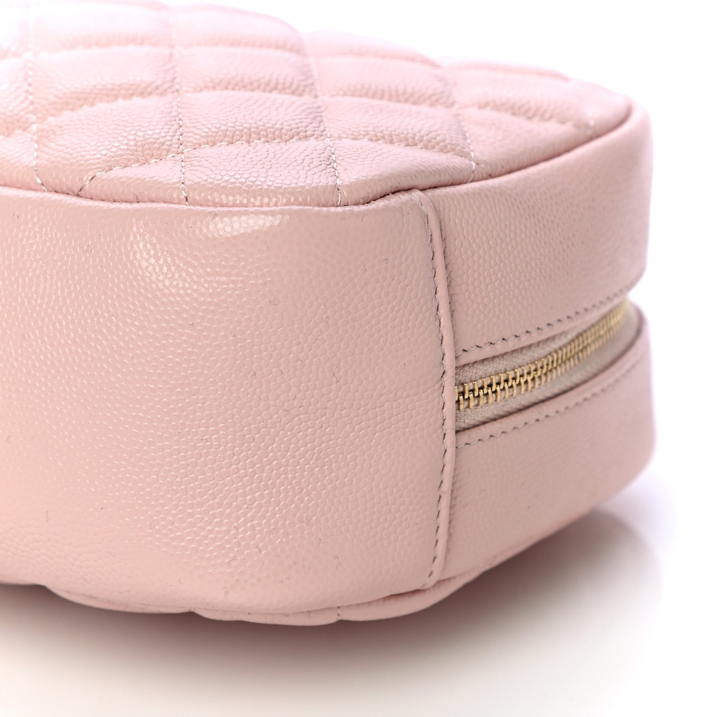 Caviar Quilted Medium Curvy Pouch Cosmetic Case Light Pink