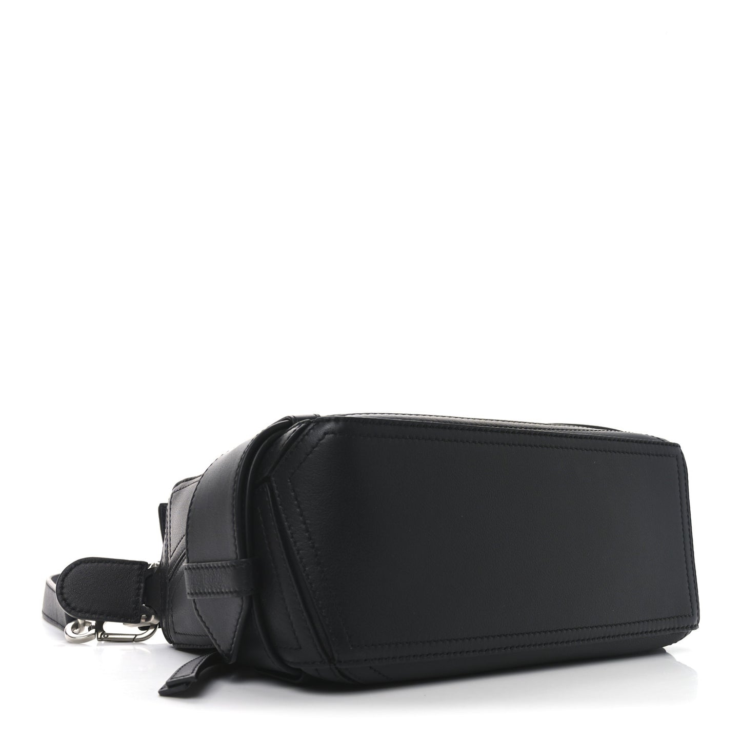 Shiny Calfskin Small Puzzle Biker Bag Black