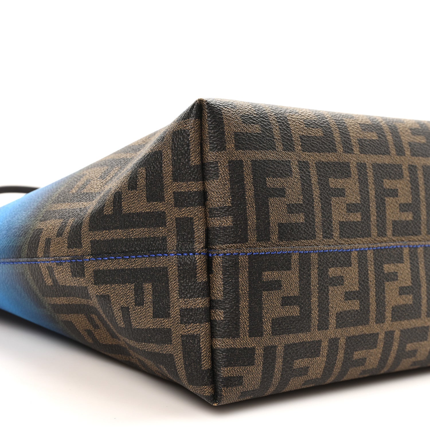 Fendi Ombre Zucca Spalmati Medium Roll Tote Tobacco Turquoise 9 of 12
