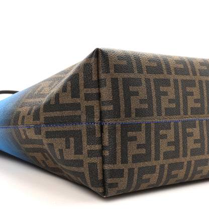 Fendi Ombre Zucca Spalmati Medium Roll Tote Tobacco Turquoise 9 of 12