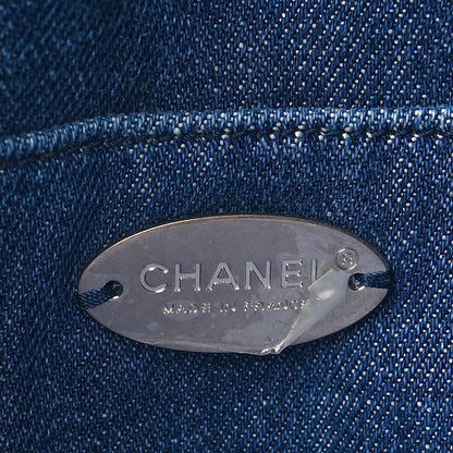 Chanel Denim Stitched Coco Beach Shopping Tote Blue 8 of 10
