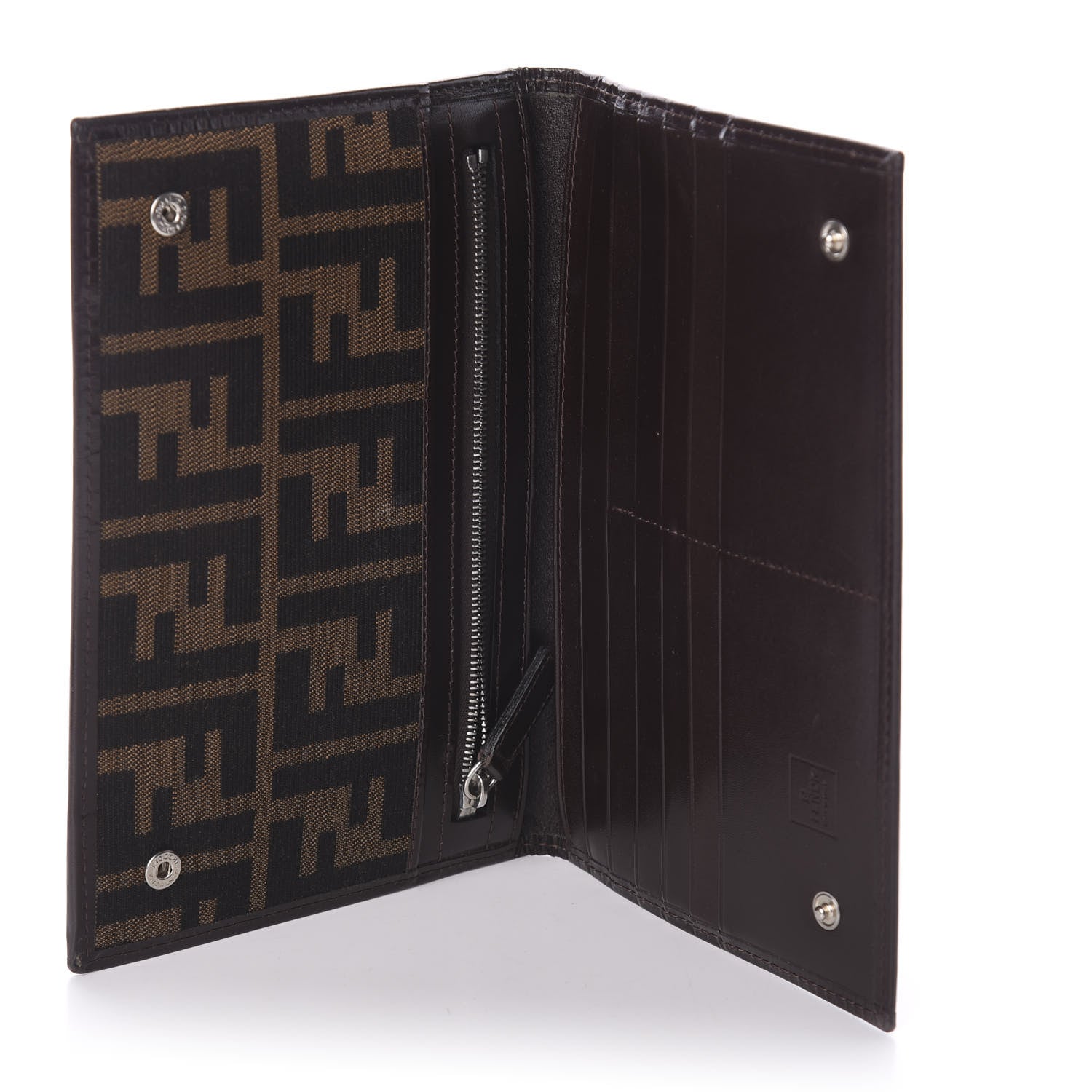 Fendi Jacquard Calfskin FF Wallet Tobacco 4 of 5