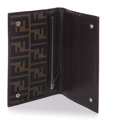 Fendi Jacquard Calfskin FF Wallet Tobacco 4 of 5