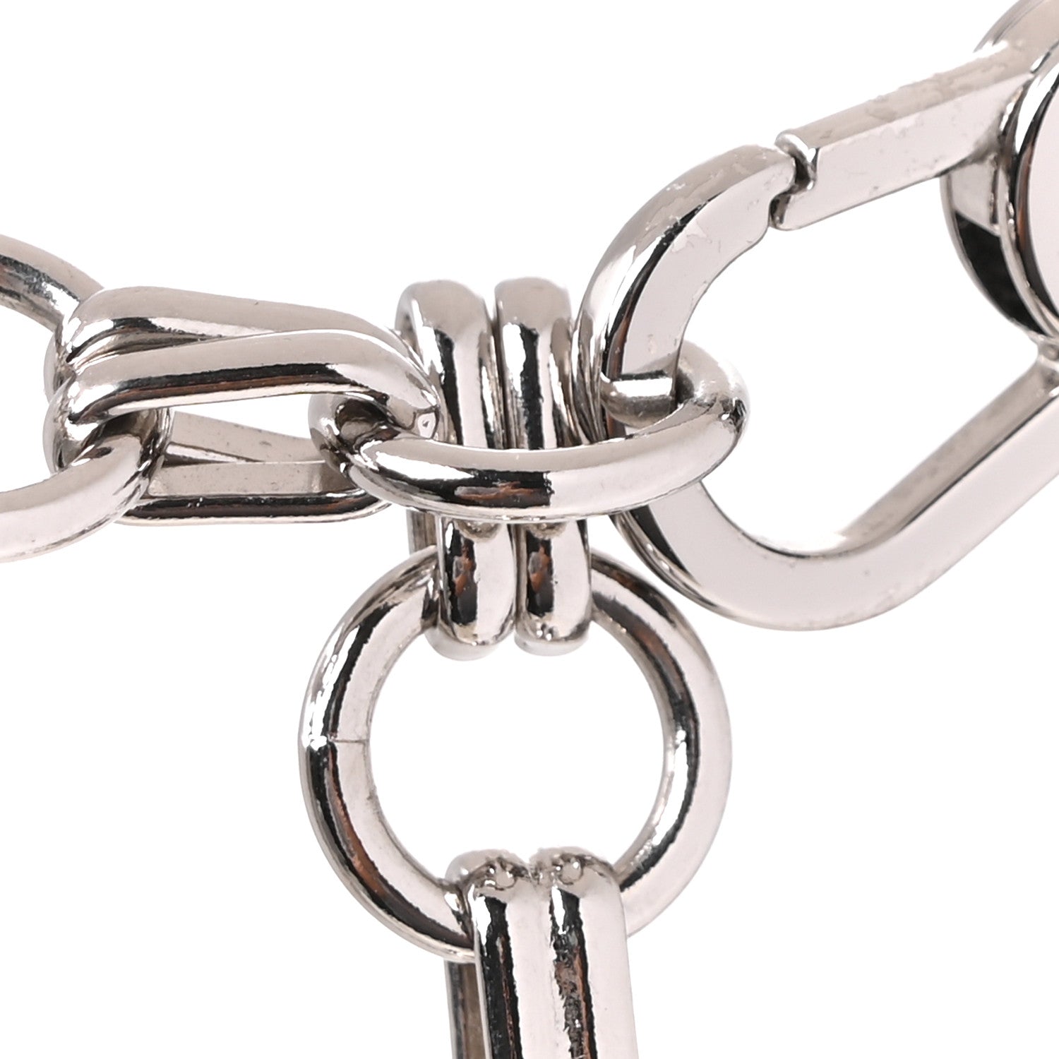 Chanel Metal Chain Link CC Choker Necklace Silver 4 of 6