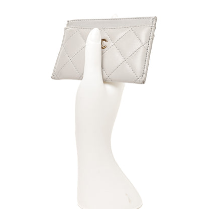 Chanel Lambskin Quilted Card Holder Grey 2 of 10