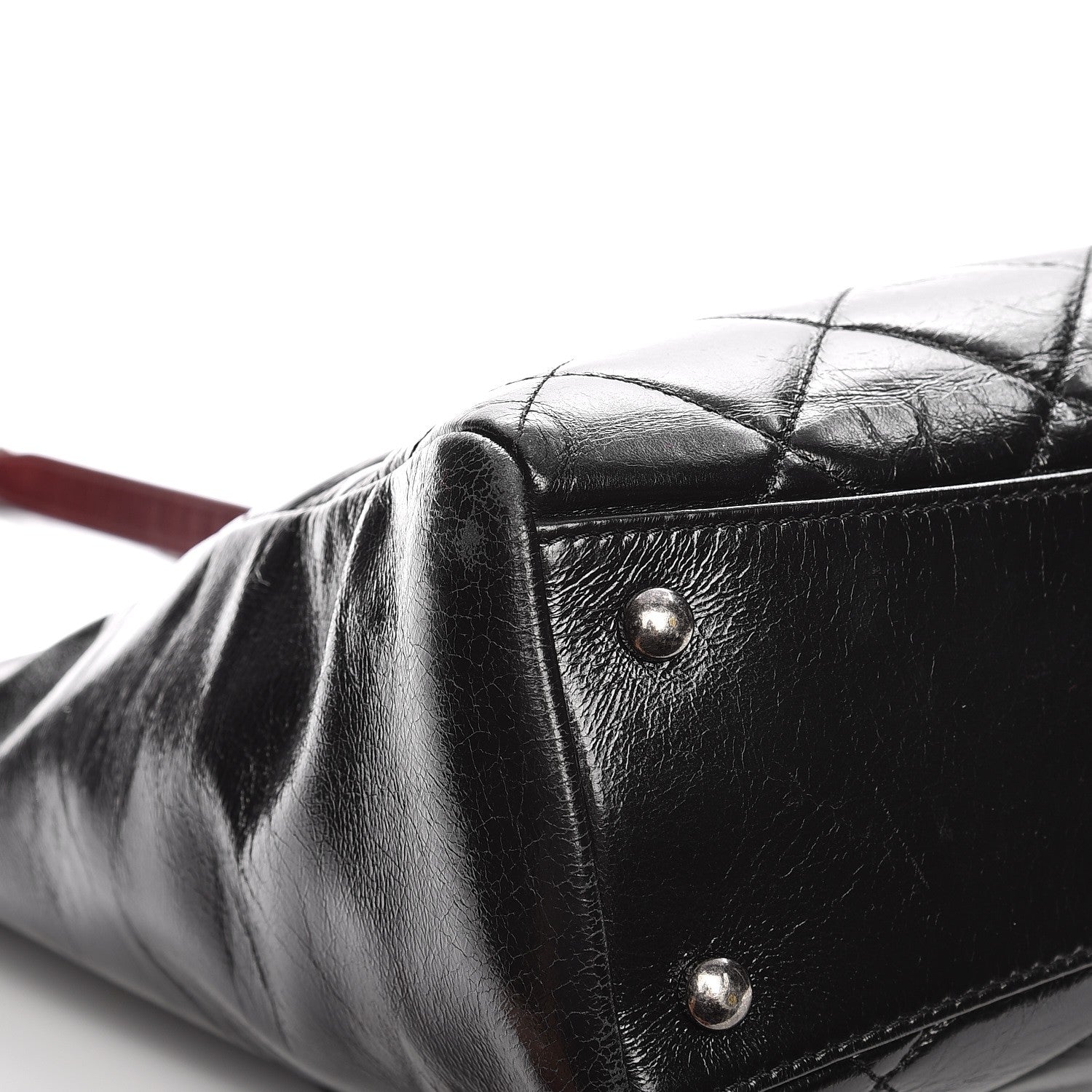 Chanel Glazed Calfskin Quilted Small Duo Color Tote Black 12 of 14
