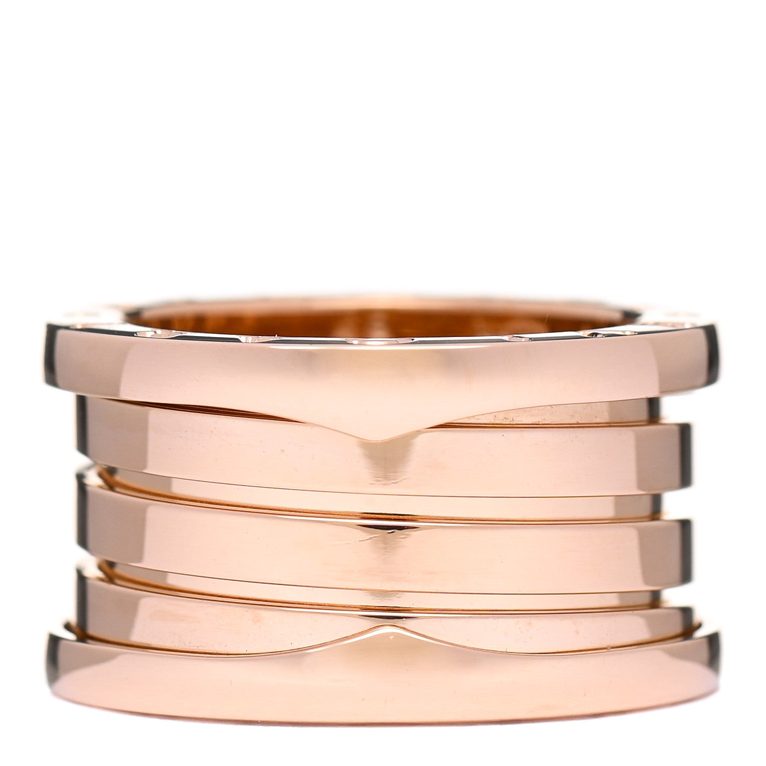 Bulgari 18K Rose Gold B.Zero1 Four-Band Ring 49 4.75 1 of 8