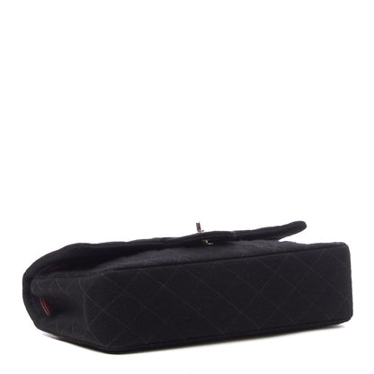 Chanel Jersey Quilted Medium Double Flap Black 3 of 9