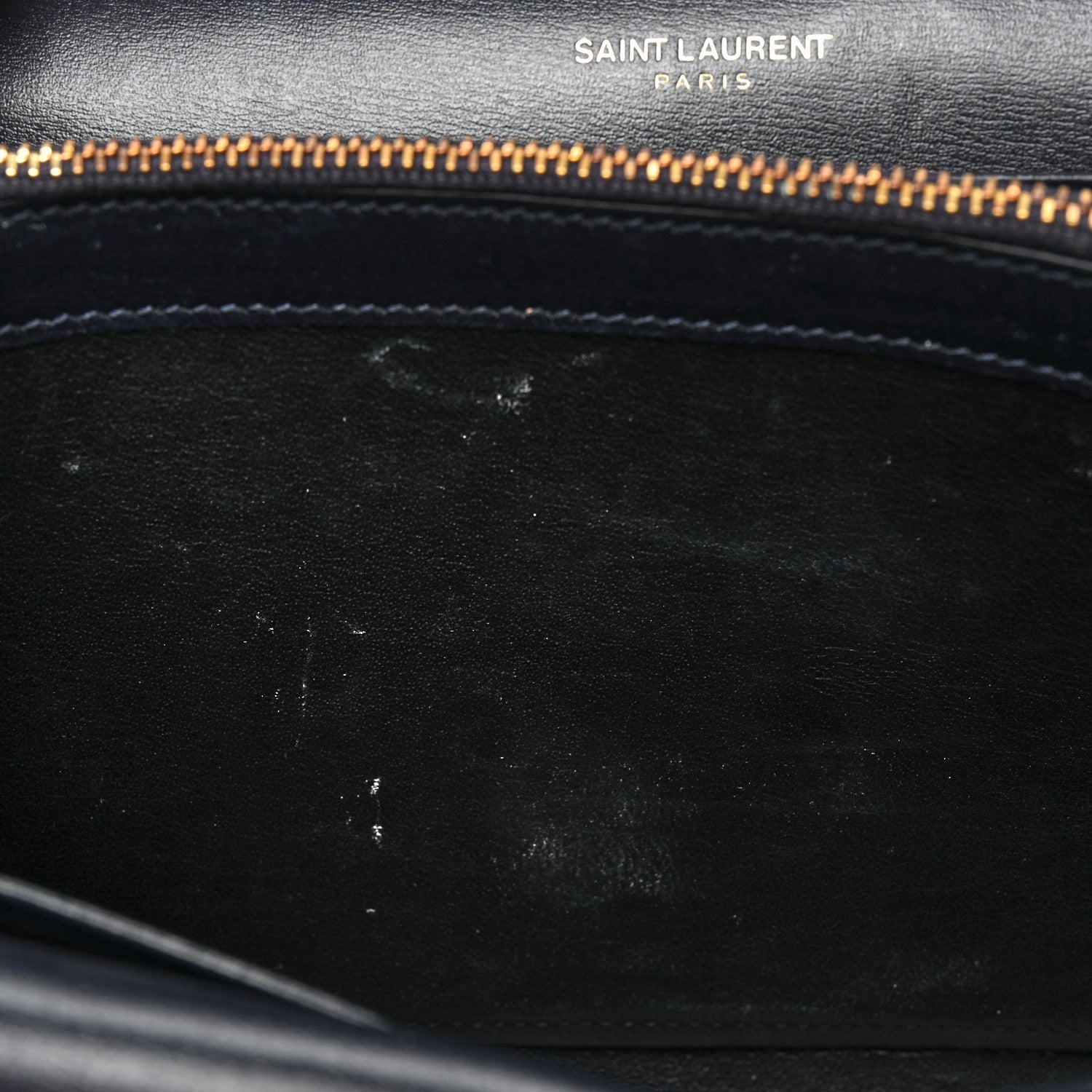 Saint Laurent Smooth Calfskin Monogram Sulpice Chain Wallet Navy 11 of 17