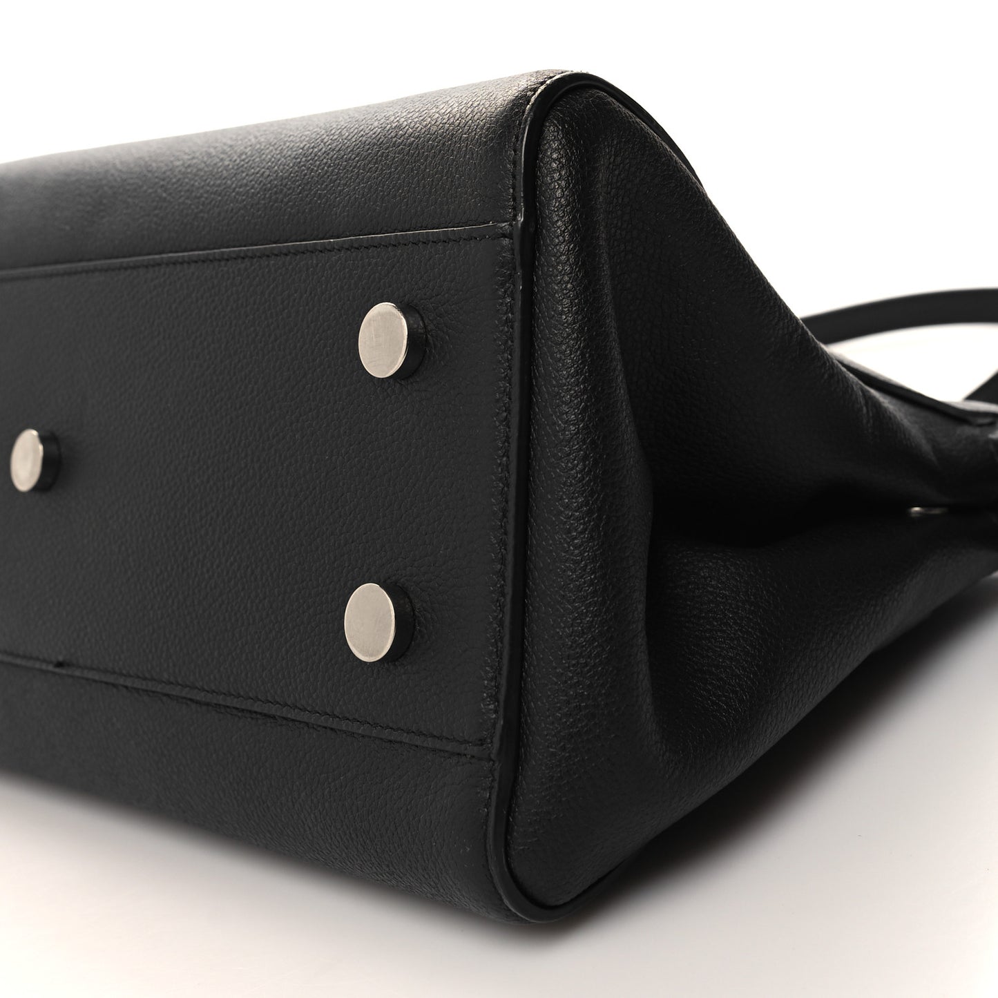 Grained Calfskin Small Cabas Rive Gauche Black