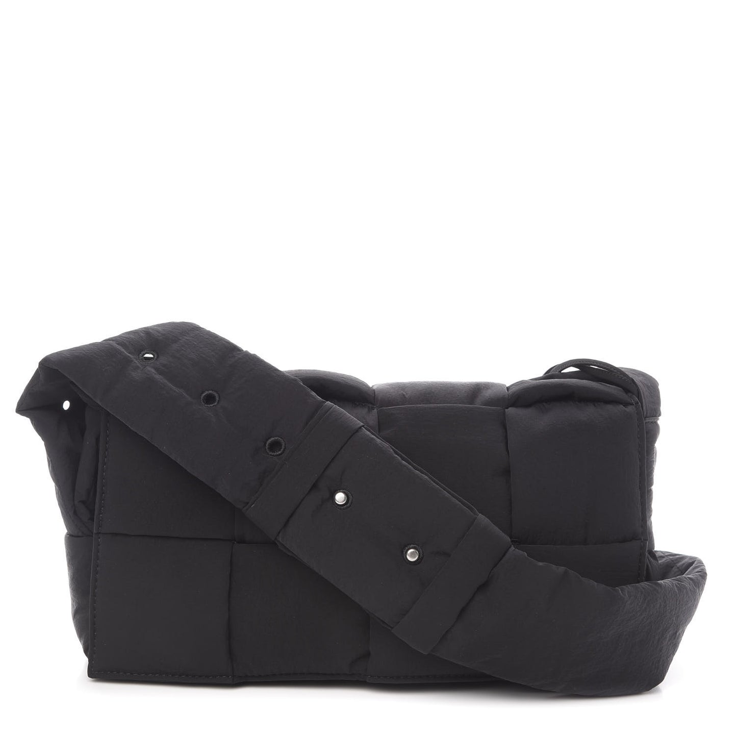 Nylon Intrecciato Padded Tech Cassette Bag Black