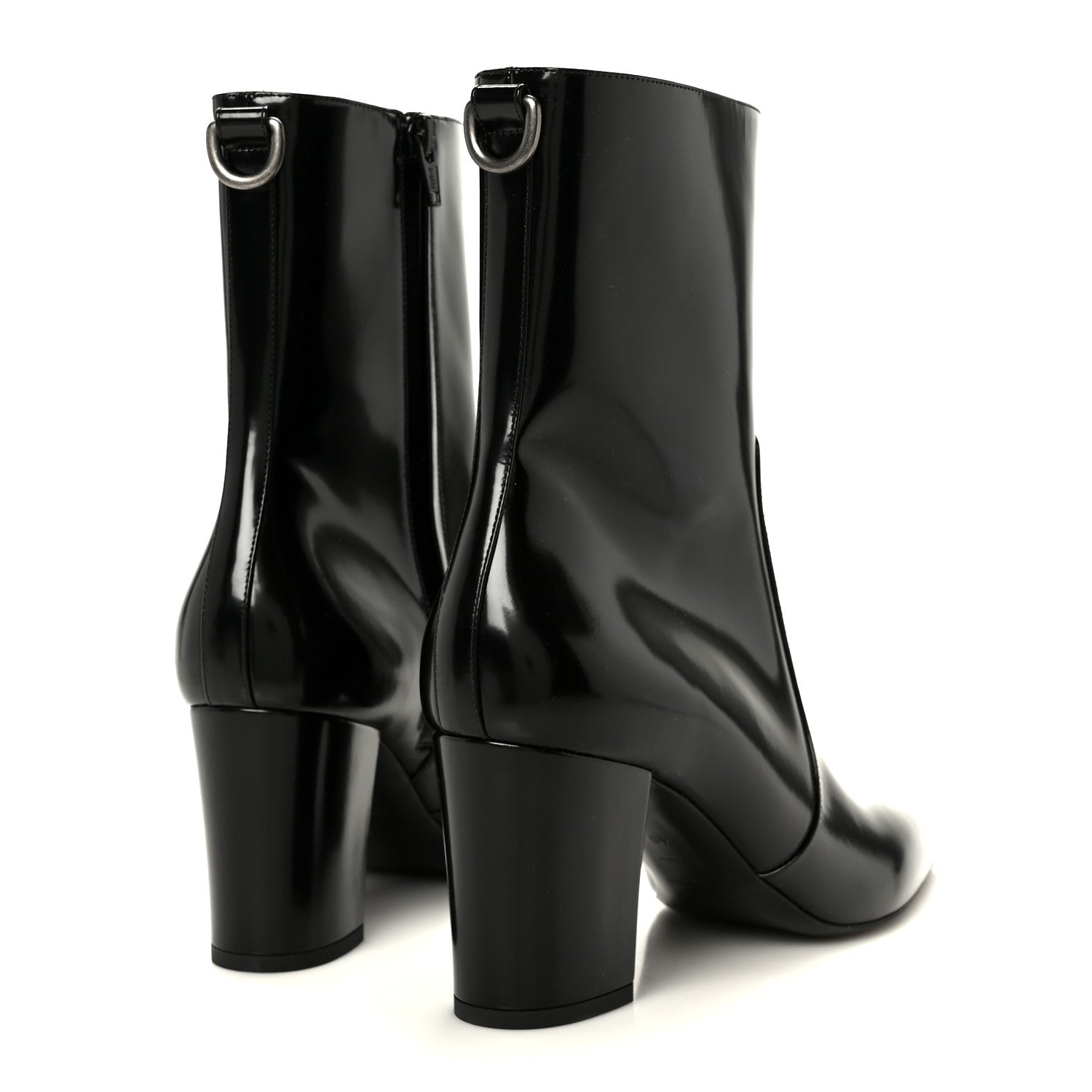 Saint Laurent Vitello Marilyn Betty 70 Ankle Zip Boots 40 Black 5 of 10